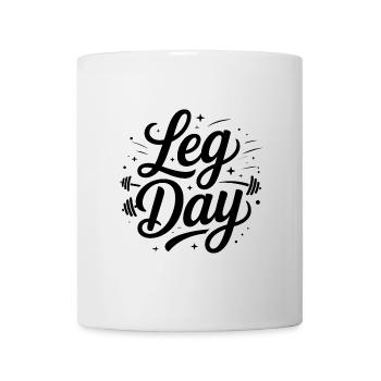 Leg Day - Motivierendes Fitnessstudio Zitat - Tasse - Weiß - Vorne