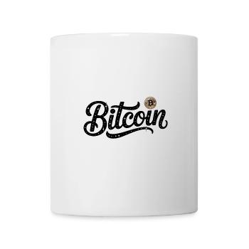 Logo Bitcoin - Autocollant de codage crypto - Mug blanc - blanc - Devant