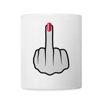 Women middle finger nail polish - Mug - white - Front