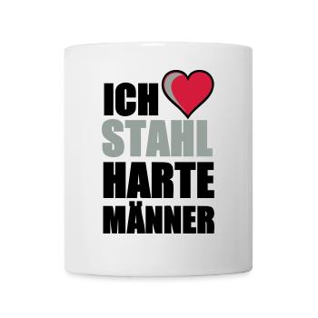 Stahlharte Männer Geschenk - Tasse - Weiß - Vorne