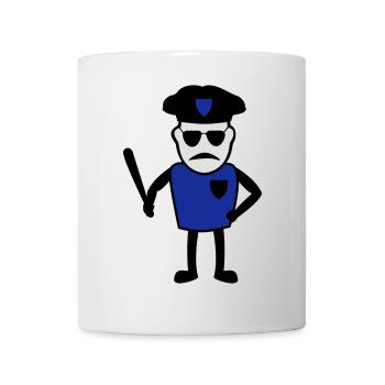 Policeman with truncheon - Mug - white - Front
