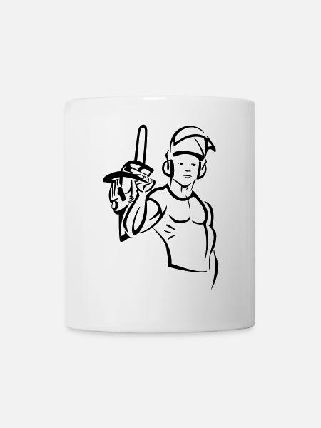 Élagueur à la tronçonneuse - Mug blanc - blanc