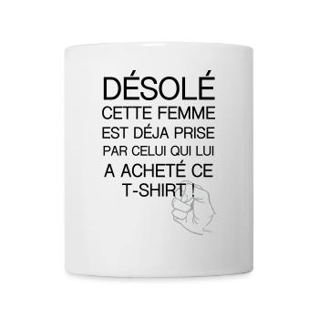 desole femme prise - Mug blanc - blanc - Devant