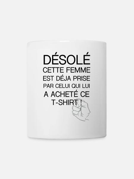 desole femme prise - Mug blanc - blanc