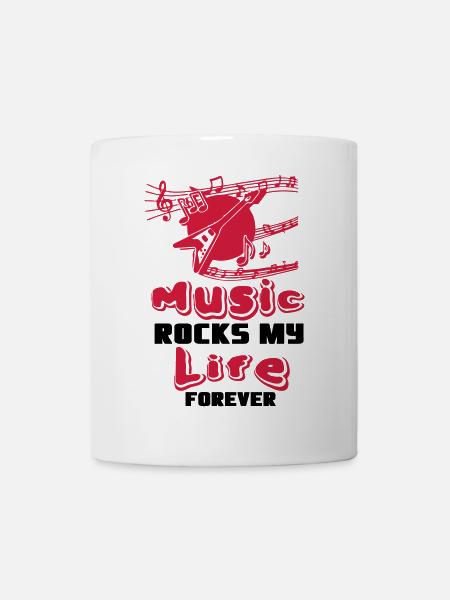 Music rocks my Life Musik Spruch Band Geschenk - Tasse - Weiß