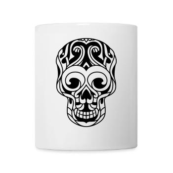 Dekoriert Schädel Stammes- - Tasse - Weiß - Vorne