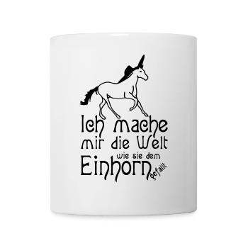 Einhorn Welt Einhörner Fantasy lustig Geschenk - Tasse - Weiß - Vorne