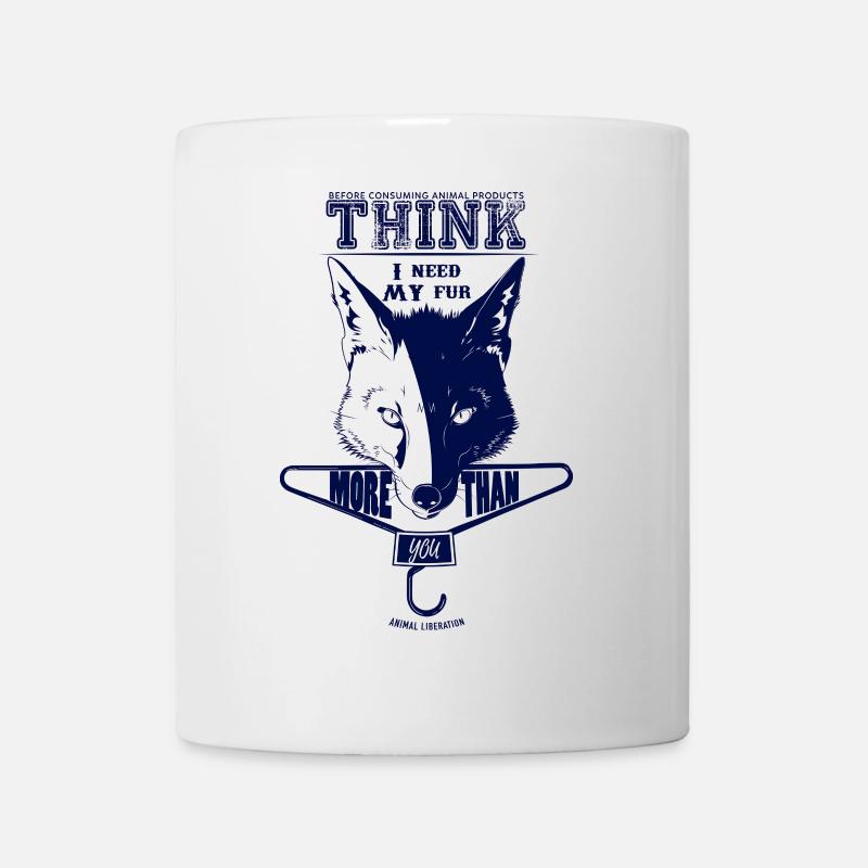 Je dois ma fourrure plus que vous (bleu) - Mug blanc - blanc