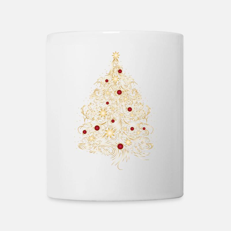 Weihnachtsbaum in Gold - Tasse - Weiß