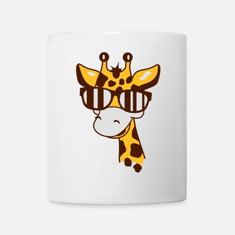 Giraffe mit einer coolen Sonnenbrille - Tasse - Weiß