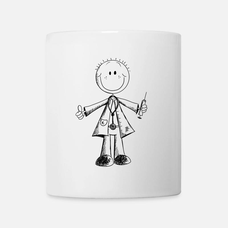 Lustiges Arzt Strichmännchen - Medizin - Comic - Tasse - Weiß