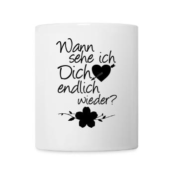 Wiedersehen Liebe, Spruch, Geschenk - Tasse - Weiß - Vorne