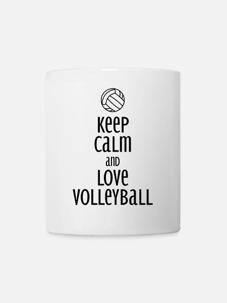 keep calm and love volleyball / love volleyball - Mug - white
