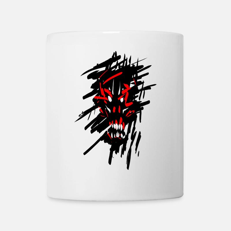 Teufel Horror Graffiti - Tasse - Weiß