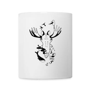 Seemann Elch Skandinavien Illustration Geschenk - Tasse - Weiß - Vorne