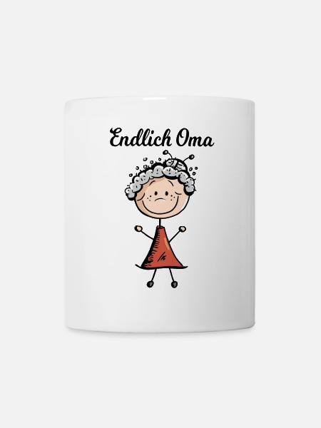 Endlich Oma - Baby - Geburt - Großmutter -Geschenk - Tasse - Weiß