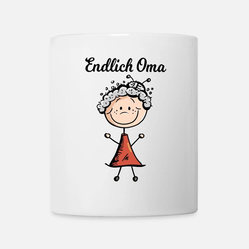 Endlich Oma - Baby - Geburt - Großmutter -Geschenk - Tasse - Weiß