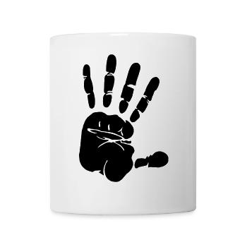 Limitiert - schwarze Hand - Geschenk - Idee - Tasse - Weiß - Vorne