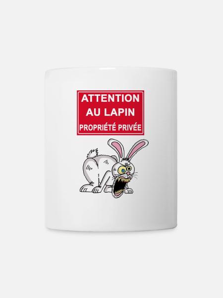Attention au lapin blanc - Mug blanc - blanc