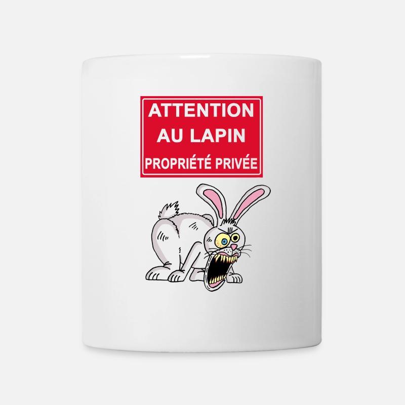 Attention au lapin blanc - Mug blanc - blanc