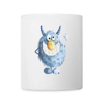 Blue grinning monster - Mug - white - Front