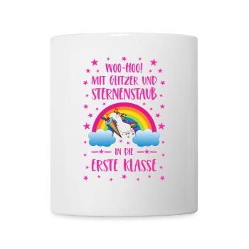 Licorne paillettes et poussière d’étoile première classe rose - Mug blanc - blanc - Devant