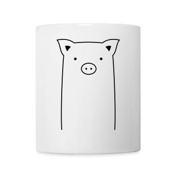Schwein Sau Ferkel Geschenkidee - Tasse - Weiß - Vorne