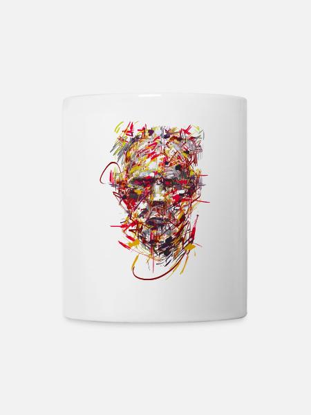 Horror Punk / Abstrakt GESICHT - Tasse - Weiß