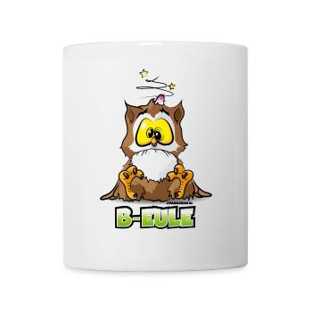 Käuzchen Uhu Eule mit Beule T-Shirt Tee - Tasse - Weiß - Vorne