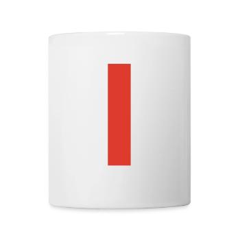 Red vertical bar on T-shirt - Mug - white - Front