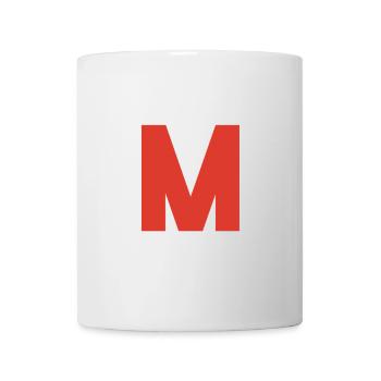 Rotes M-Logo auf Schwarz - Tasse - Weiß - Vorne