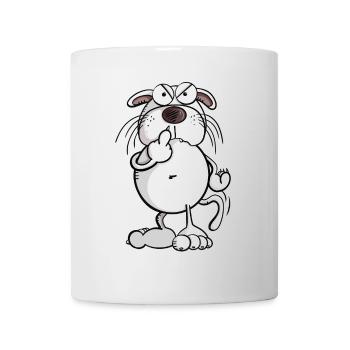 Le chat montre le doigt du milieu - Mug blanc - blanc - Devant