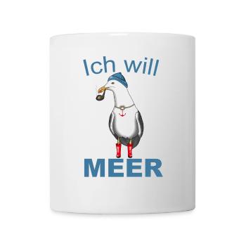 Kapitän Seefahrt Anker Meer - Ich will Meer! - Tasse - Weiß - Vorne