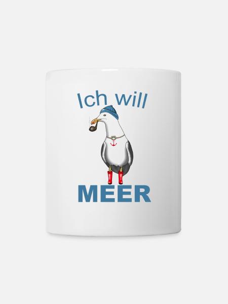 Kapitän Seefahrt Anker Meer - Ich will Meer! - Tasse - Weiß