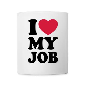 I love my job - J'aime mon travail - Mug blanc - blanc - Devant