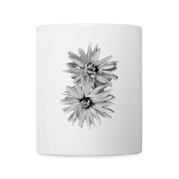 Black and white flowers - Mug - white - Front