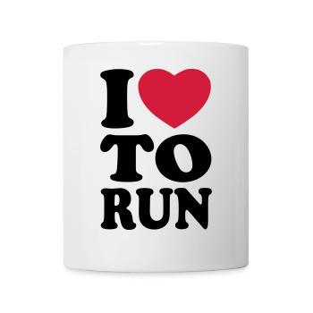 I love to run - Ich liebe es zu laufen - Tasse - Weiß - Vorne
