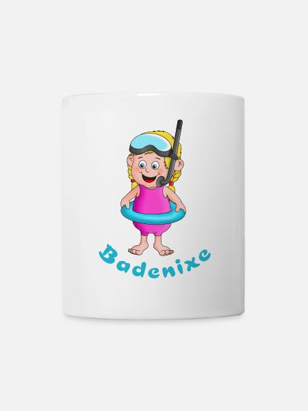 Badenixe - Schwimmerin - Tasse - Weiß