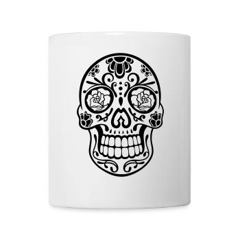 Sugar Skull floral – Día de los Muertos Totenkopf - Tasse - Weiß - Vorne