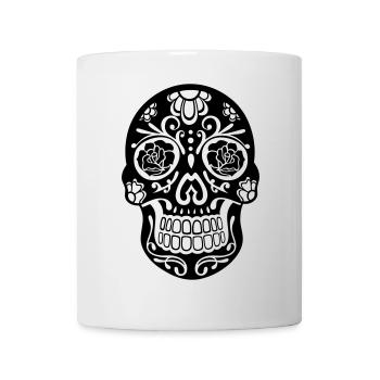 Sugar Skull floral – Día de los Muertos Totenkopf - Tasse - Weiß - Vorne