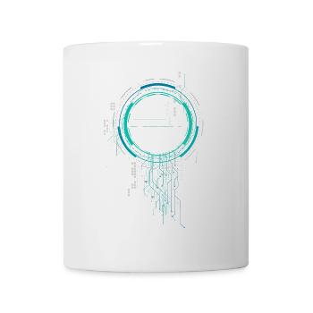 cpu pc nerd vaisseau spatial sci-fi carte mère lol cod - Mug blanc - blanc - Devant