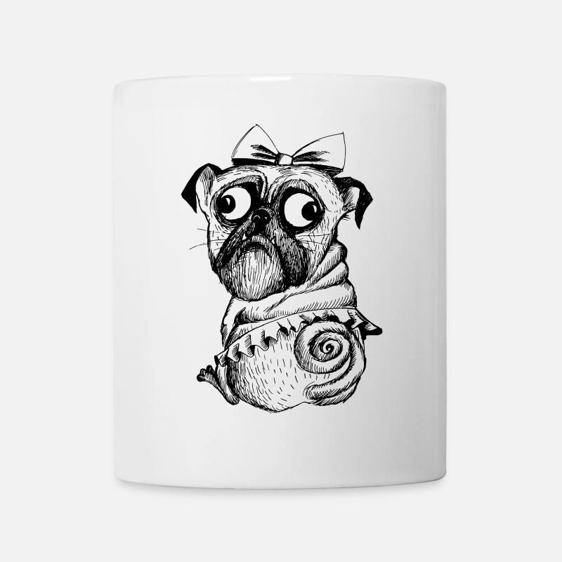 mops girl - Tasse - Weiß