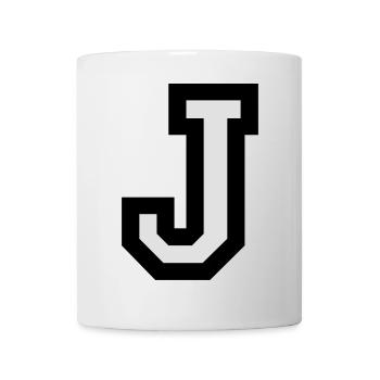 Lettre J en deux couleurs - Mug blanc - blanc - Devant