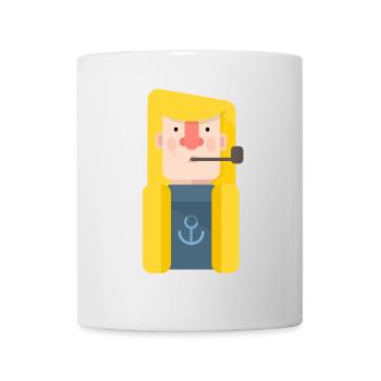 Marin en imperméable - Mug blanc - blanc - Devant
