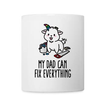 Mein Vater kann alles reparieren Einhorn Tochter Vater - Tasse - Weiß - Vorne