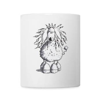 Wuscheliger Pudel - Hund - Tasse - Weiß - Vorne