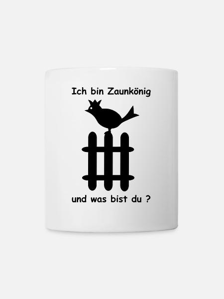 zaunkoenig vogel spruch - Tasse - Weiß