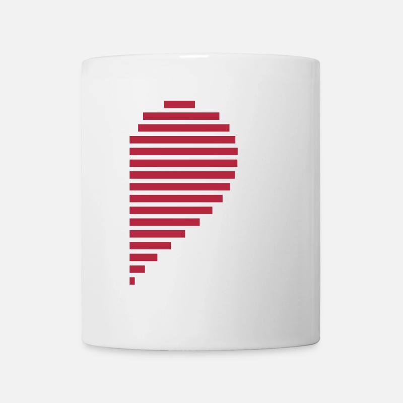 Herz Partnershirt rechts - Tasse - Weiß