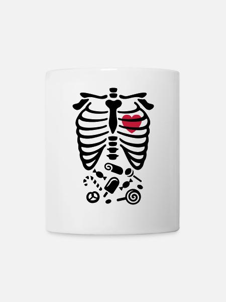 Halloween-Röntgenstrahl-Kostüm Süßigkeiten - Tasse - Weiß