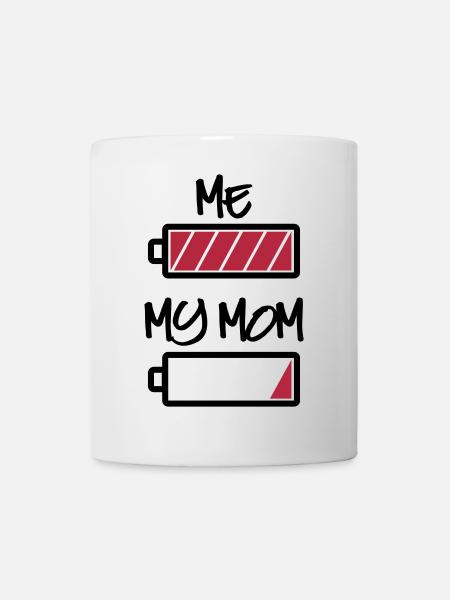 me my mom batterie - Meine Mama und ich Batterie - Tasse - Weiß